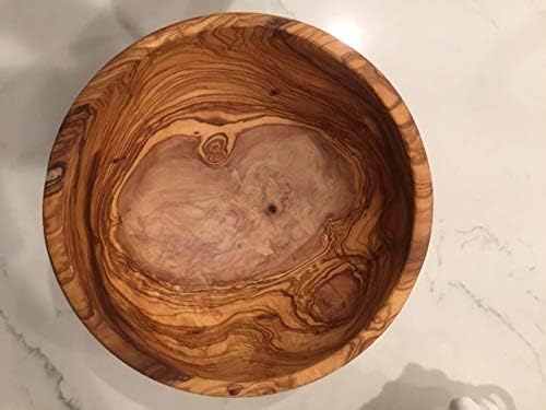 11" Artisan Olive Wood Serving Bowl/Centerpiece Unique decorative Wooden Bowl for Fruit, Salad, Snacks, Chips. In Small 6", Med 7", Lg 8", XL 11", XXL 12". (Extra Large 11 inch)
