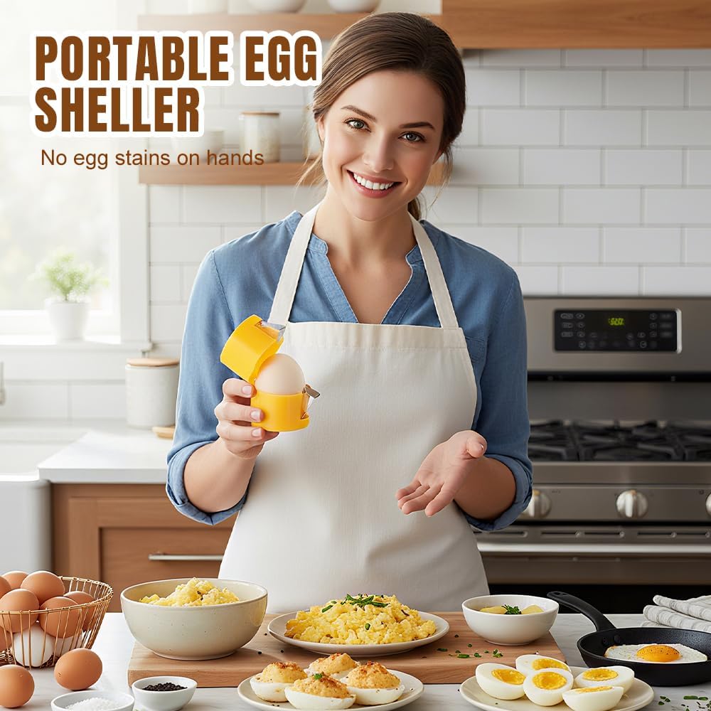 2026 New Egg opener, Egg Shell Separator for Raw Eggs Gadgets Cracker Tool, Upgrade Stainless Steel Egg Cutter Egg Cracker Tool Multifunctional Egg Cutter Multipack (1, Yellow)