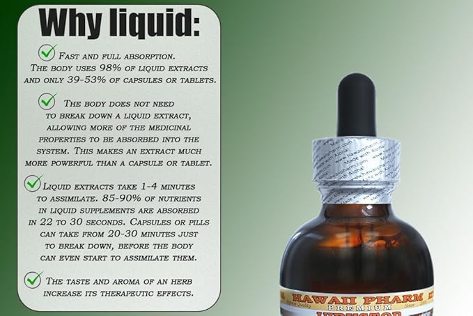 Garlic Alcohol-Free Liquid Extract, Organic Garlic (Allium sativum) Dried Powder Glycerite Hawaii Pharm Natural Herbal Supplement 2x2 oz