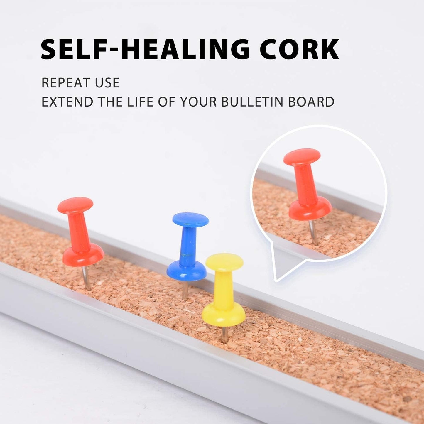 Corksidol Bulletin Bar Strip, Cork Board, Cork Strips, 36" x 1", Classroom, Office, Walls, Cubicle, Aluminum Frame,1 Pack, Silver