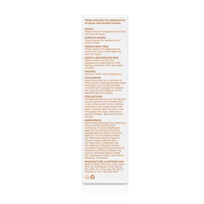 Bio-Oil Natural Skincare Oil, Serum for Scars and Stretch Marks, Face and Body Moisturizer for Dry Skin, Hair Oil, For All Skin Types, 6.7 Oz