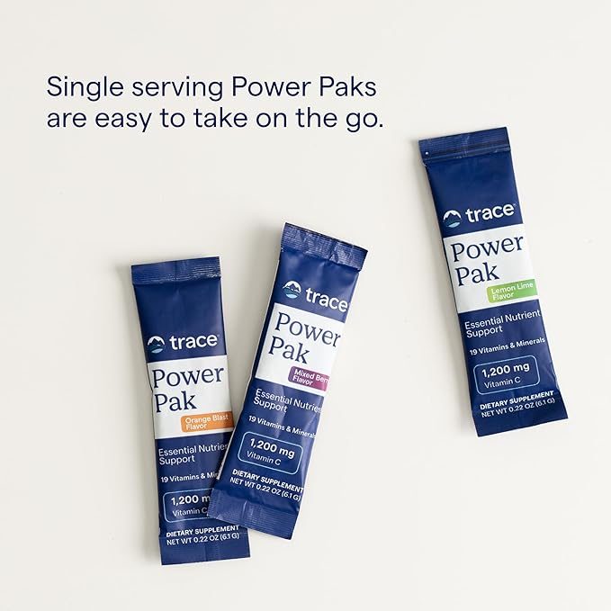 Trace Minerals | Power Pak Electrolyte + Immunity Boost Drink Packets | 1200 mg Vitamin C, Elderberry, Zinc, D3, B6, B12 | Immunity, Hydration, & Energy Support | Fizzy Grapefruit | 30 Packets