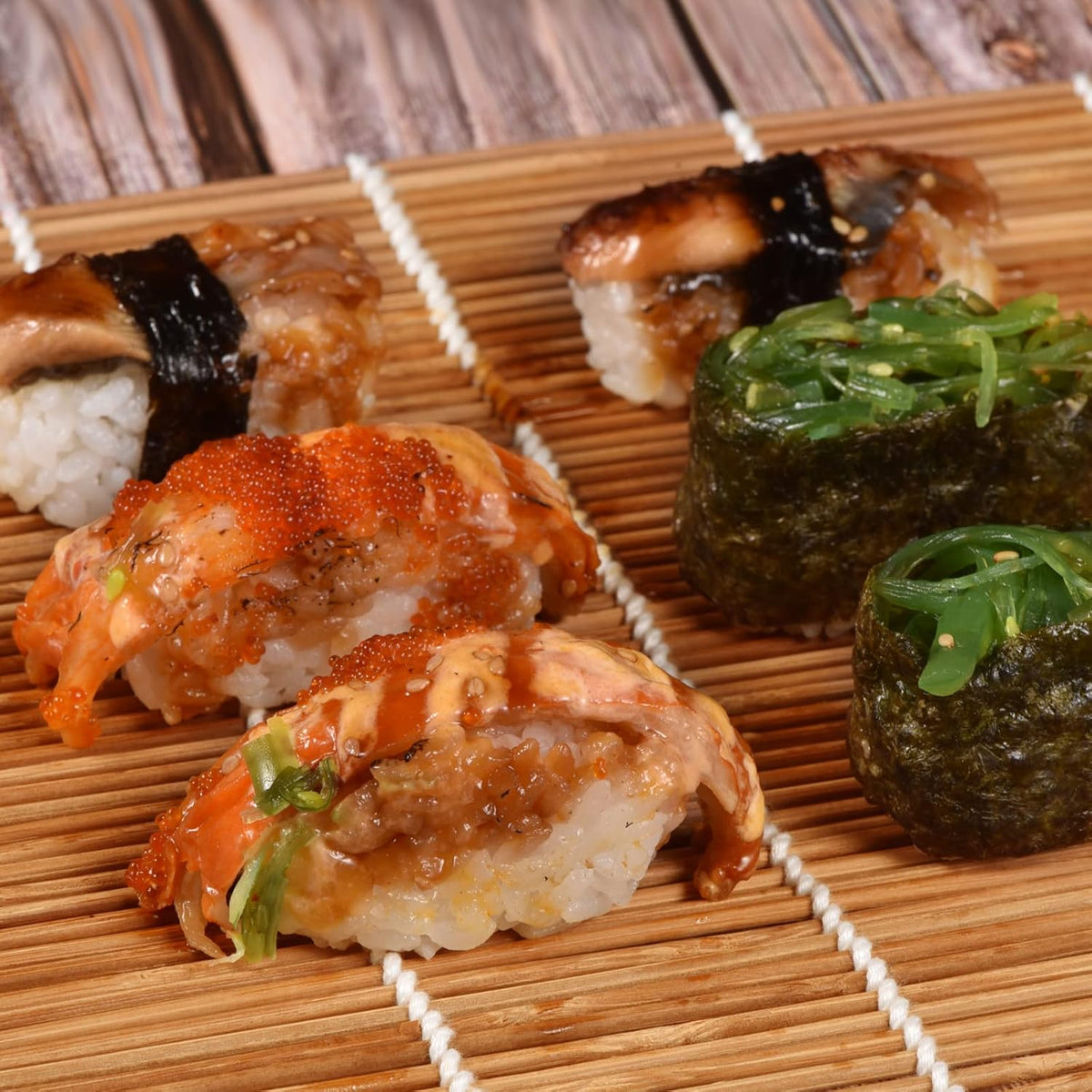 9.5"x9.5"Bamboo Sushi Rolling Mat,kimbap roller(4 PCS)