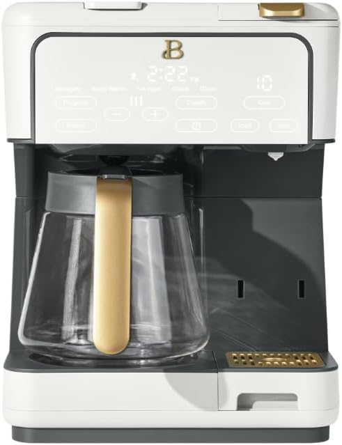Beauti Multi Brew 12 Cup Programmable Drip & Single Serve Coffee Maker, Versatile Brewing (6oz, 8oz, 10oz, 12oz, 14oz), Pods or Ground, Over Ice option, Keep Warm mode (White)