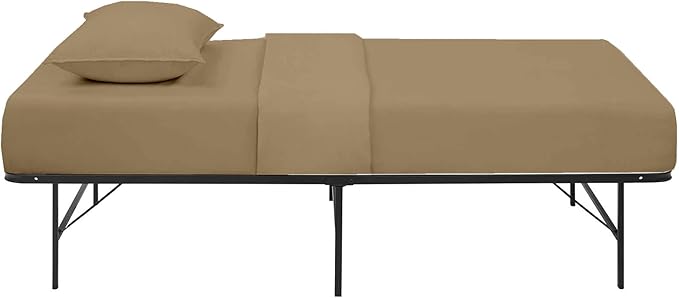 4 PC Cot Sheet Set 33x75, 100% Cotton Fitted Cot Sheet- Perfect for Narrow Twin/Rv Bunk/Camping Cot/Guest Bed Replacement, Sheets for Cot Bunk Bed-Fits Upto 4-8" Deep Mattress- Taupe Solid
