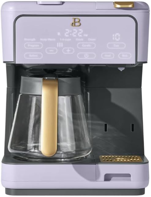 Beauti Multi Brew 12 Cup Programmable Drip & Single Serve Coffee Maker, Versatile Brewing (6oz, 8oz, 10oz, 12oz, 14oz), Pods or Ground, Over Ice option, Keep Warm mode (Lavender)