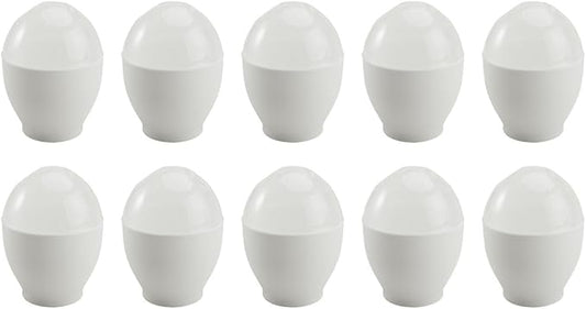 Mikinona 10pcs White Microwave Egg Steaming Cups Egg Holder Mini Cooker for Home Kitchen Steamed Bowls Specialty Cookware