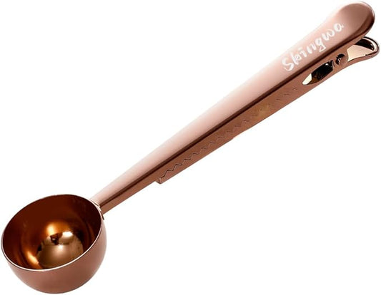 Rose Gold Coffee Scoop with Bag Clip, Multi-Function Milk Powder Measuring Spoon, 20ml