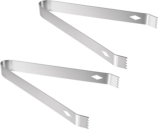 2 Pack Small Metal Tongs, 6 Inch Stainless Steel Restaurant Grade Serving Tongs with Teeth for Serving Food Salad Sugar Coffee Ice