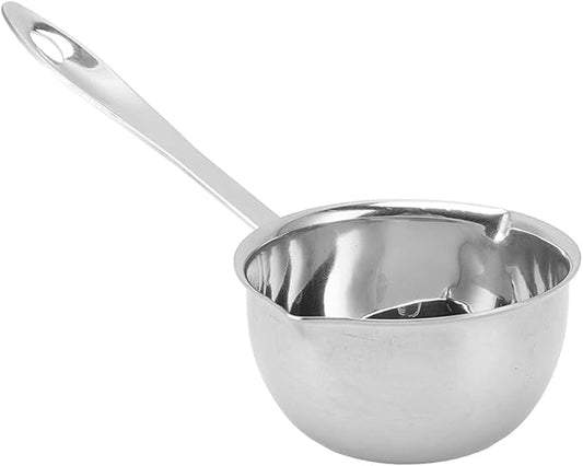 Milltrip Stainless Steel Butter Warmer, 300ml Mini Butter Melting Pot Small Saucepan Milk Warmer Pot with Induction Bottom, Dual Pour Spouts & Cool Touch Handle, Egg Pan for Melting Butterr Heating