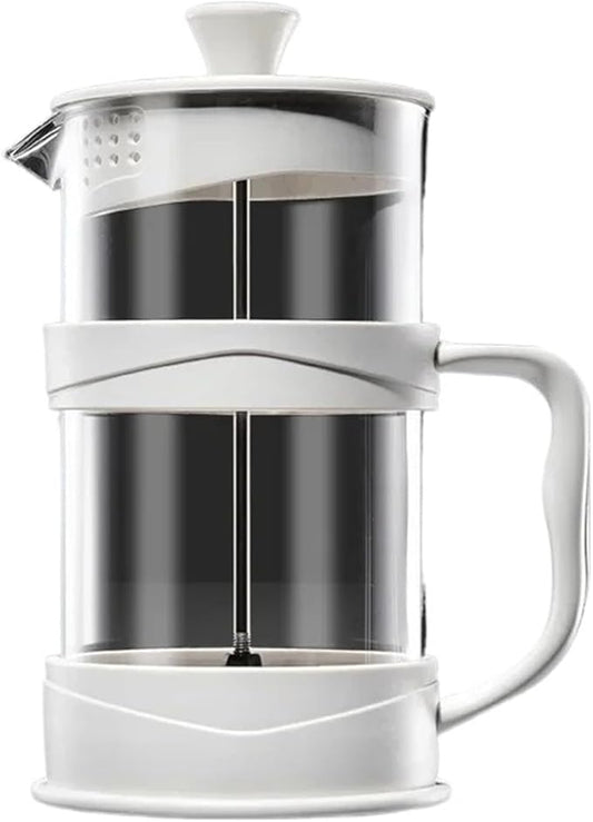 Transparent Glass French Press Pot Heat-resistant Coffee Teapot Filter Cup Hand Punch Cold Brew Pot Household Office Coffee Cups(1pcs1L)