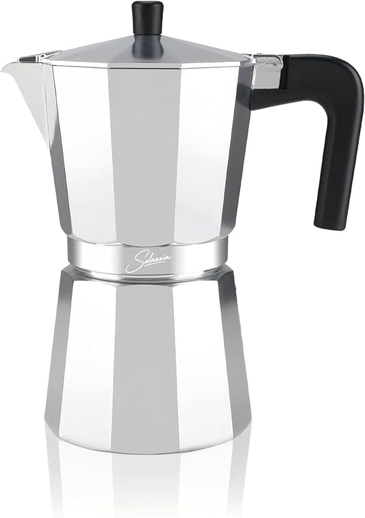 9 Cup Stovetop Espresso Maker Italian Moka Pot, Stove Top Cuban Coffee Maker, Greca Mocha Pot(Basic, 15 oz/450ml)
