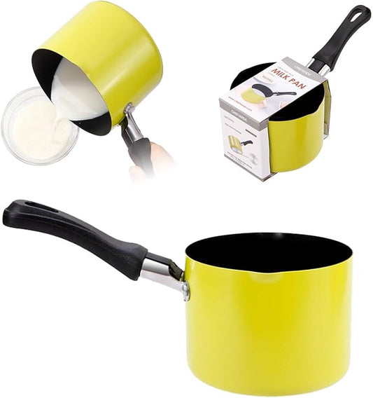 Mini Saucepan, 0.5QT Green Nonstick Butter Warmer with Handle 2 Pour Spouts Multi Milk Pot Stockpot Practical Small Melting Pot