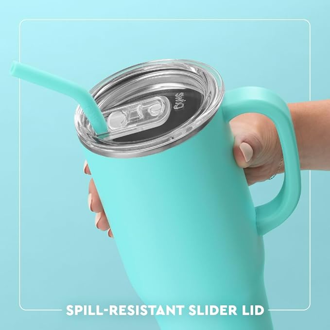 Swig Life 40oz Mega Mug, 40 oz Tumbler with Handle and Straw, Cup Holder Friendly, Dishwasher Safe, Extra Large Insulated Tumbler, Stainless Steel (Tee Time)