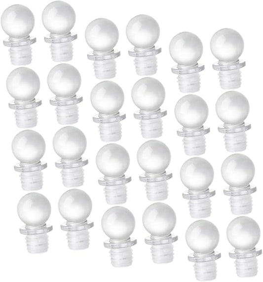 VOSAREA 24pcs Unique Glass Ball Wine Stoppers Decorative Bottle Stopper Caps Portable for Wine Perfume Oil Bottles