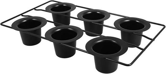 Cup Nonstick Muffin and Cupcake Baking Pan Deep Cup Popover Tin for Heavy-duty Carbon Steel with Elegant Black Finish for Home Kitchens and Events