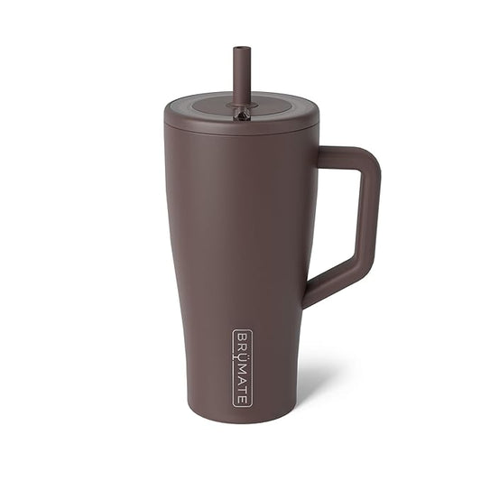 BrüMate Era 30 oz Tumbler with Handle & Straw | 100% Leakproof Insulated Water Bottle Tumbler with Lid & Flexible SoftSip Straw | Made of Stainless Steel | Cup Holder Friendly | 30oz (Java)