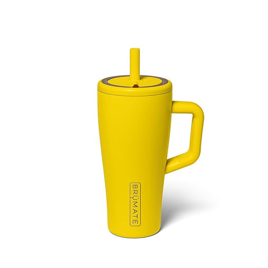 BrüMate Era 20 oz Tumbler with Handle and Straw | 100% Leakproof Insulated Tumbler with Lid and Straw | Made of Stainless Steel | Cup Holder Friendly Base | 20oz (Pineapple)