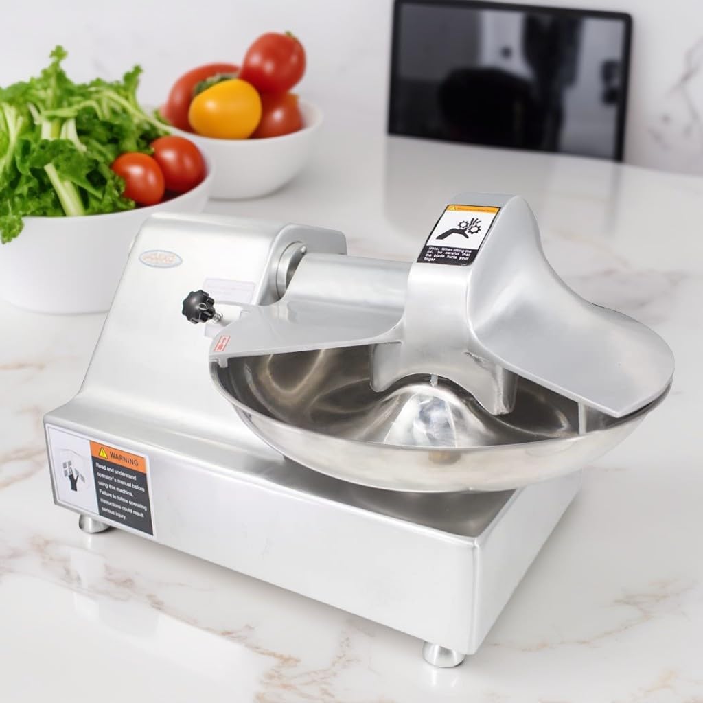Hakka Commercial 10L Multifunction 18in Meat Bowl Cutter Mixer and Buffalo Chopper Food Processor Heavy Duty Meat Mixing Grindering Chopping Machine