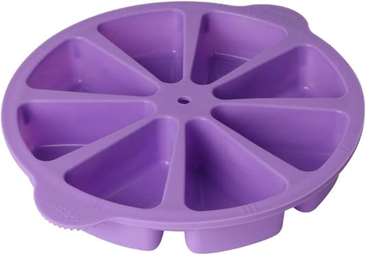 SHEbaking Scone Pan Silicone Triangle Cake Mold for Baking Nonstick Cornbread Pan 8 Cavity Pie Silicone Mold Perfect for Brownies, Muffin, Cupcake, Soap, polenta, or biscuits (Light Purple)