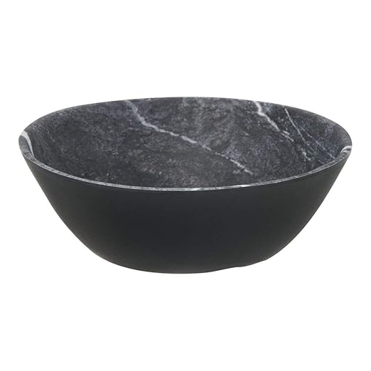 Carlisle FoodService Products Ridge Reusable Plastic Bowl Soup Bowl for Home and Restaurant, Melamine, 8 Ounces, Soapstone