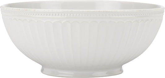 Lenox White French Perle Groove Medium Serve Bowl, 3.20 LB