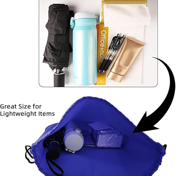 GoodtoU Drawstring Bags, Nylon Backpack Draw String Back Bag Cinch Sack Gym Bag for Sport, Traveling, Team (Blue, 80Pcs)