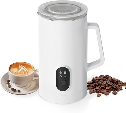 Matybobe Electric Milk Frother 4-in-1 400W 580ml/19.61oz Hot and Cold Milk Foamer Silent Operation Anti Slip Stainless Steel Milk Steamer for Latte Cappuccinos Macchiato Hot Chocolate Milk