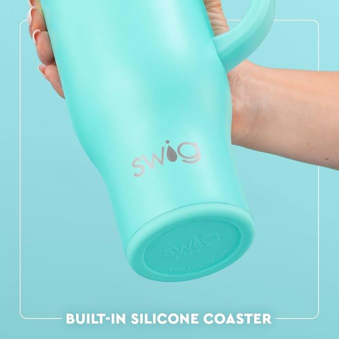 Swig Life 30oz Mega Mug, 30 oz Tumbler with Handle and Straw, Cup Holder Friendly, Dishwasher Safe, Extra Large Insulated Tumbler, Stainless Steel Water Bottle (Disco Cowgirl)