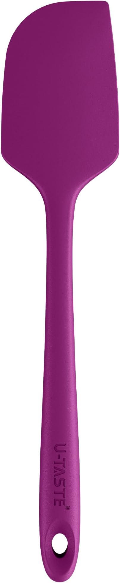 U-Taste 11.38" Silicone Baking Spatula: 480ºF Heat Resistant Food Grade Flexible Rubber Kitchen Bowl Scraper, Seamless Pastry Spreader for Mixing Stirring Scraping in Nonstick Cookware (Purple)
