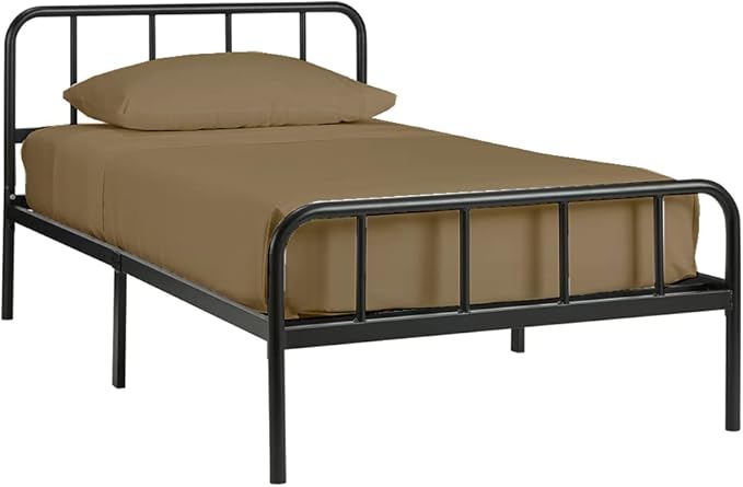 4 PC Cot Sheet Set 33x75, 100% Cotton Fitted Cot Sheet- Perfect for Narrow Twin/Rv Bunk/Camping Cot/Guest Bed Replacement, Sheets for Cot Bunk Bed-Fits Upto 4-8" Deep Mattress- Taupe Solid