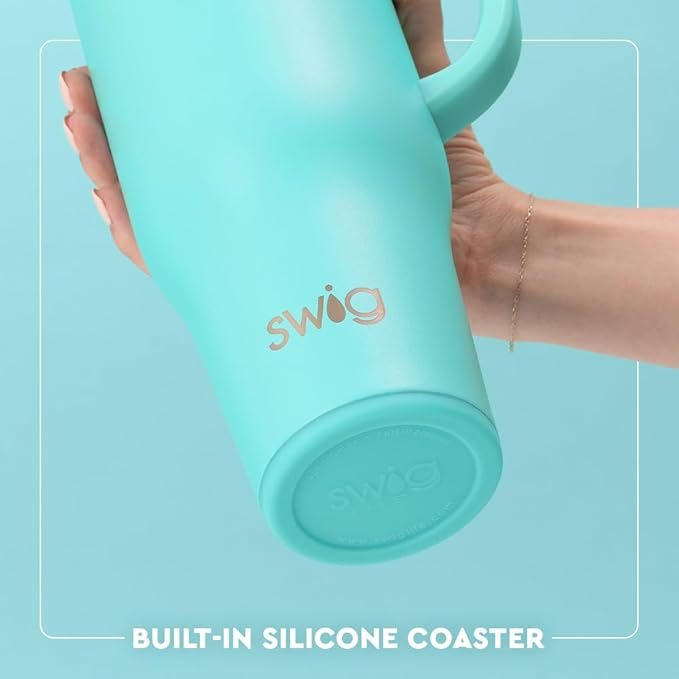 Swig Life 40oz Mega Mug, 40 oz Tumbler with Handle and Straw, Cup Holder Friendly, Dishwasher Safe, Extra Large Insulated Tumbler, Stainless Steel (All American)