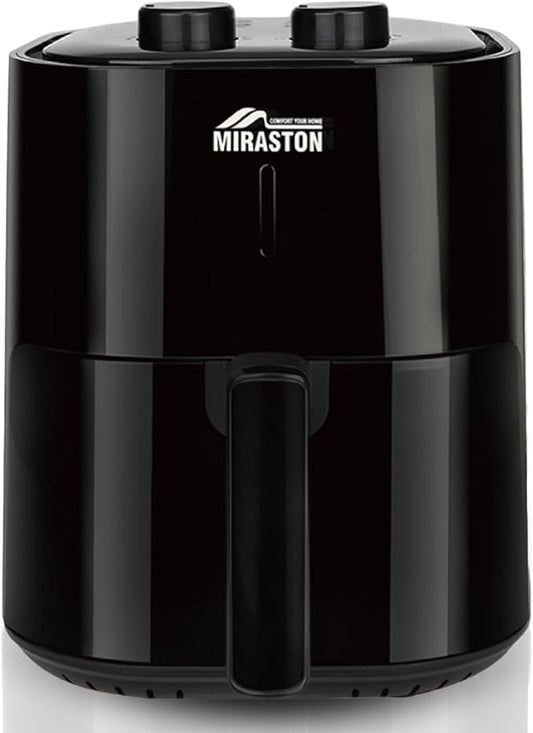 4.5QT Air Fryer, Classic Black Dials Control for Small Place Dorm Apartment Office, Easy Cooking for Breakfast, Dinner, Snacks, Nonstick Square Basket, Dishwasher Safe, Fit for 1-3 People