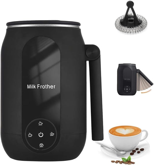 Electric Milk Frother and Steamer,4 In 1 Electric Milk Steamer,450ml Milk Frother and Warmer,Automatic Hot and Cold Foam Maker,with Foldable Handle,for Coffee/Latte/Cappuccino