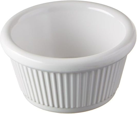 Winco Fluted Ramekins, 2-Ounce, White, 12-Pieces