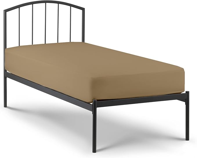 4 PC Cot Sheet Set 33x75, 100% Cotton Fitted Cot Sheet- Perfect for Narrow Twin/Rv Bunk/Camping Cot/Guest Bed Replacement, Sheets for Cot Bunk Bed-Fits Upto 4-8" Deep Mattress- Taupe Solid