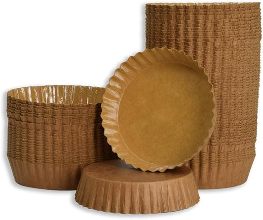 85 Count - 8 Ounce Mini Decorative Disposable Tart Pans – Disposable Paper Baking Molds for Serving and Baking with Nonstick Coating