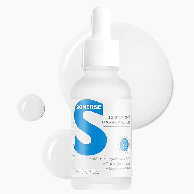 Moisturizing Barrier Serum, 4D Hyaluronic Acid Serum for Face with Vitamin B5 and Ceramides, Anti-Aging Hydrating, Plump and Repair Dry Skin, Daily Skin Care Treatment 1oz
