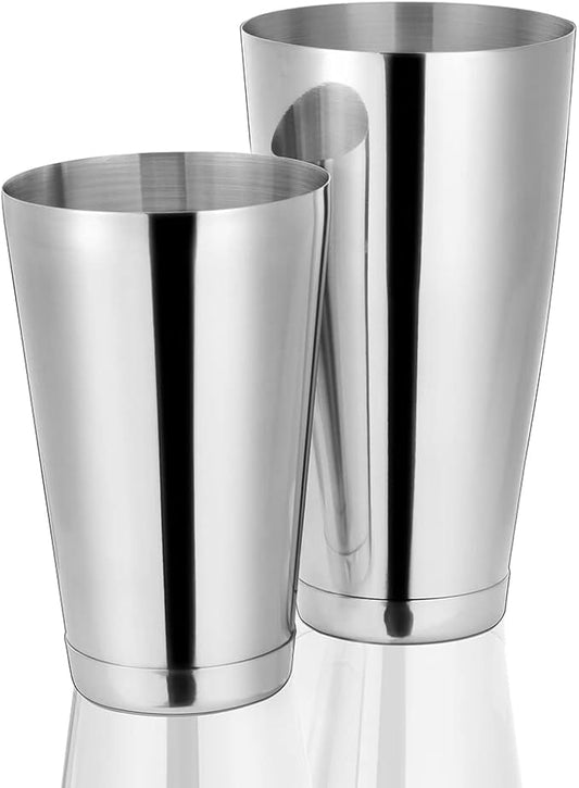 Etens Cocktail Shaker Tins Set Stainless Steel, Pro Bar Style Boston Shakers Bartending, Two Piece Martini Shaker Cup Drink Mixer for Bartender – Silver Bar Tools Weighted Metal Shaking Tin