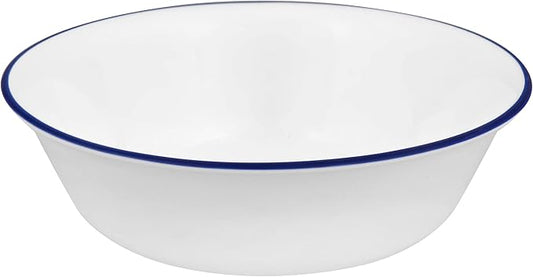 Corelle Dinnerware Set (4pc Set, Ocean Blues)-Set for 4 | Includes 4 x Cereal/Soup Bowls | 80% Recycled Glass | 3 X More Durable, Half the Space & Weight of Traditional Ceramic