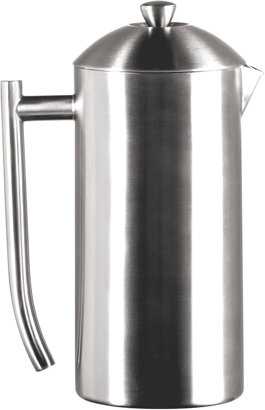 Frieling Double-Walled Stainless Steel French Press Coffee Maker - Brushed 36 oz (1 Liter) Insulated Coffee Press