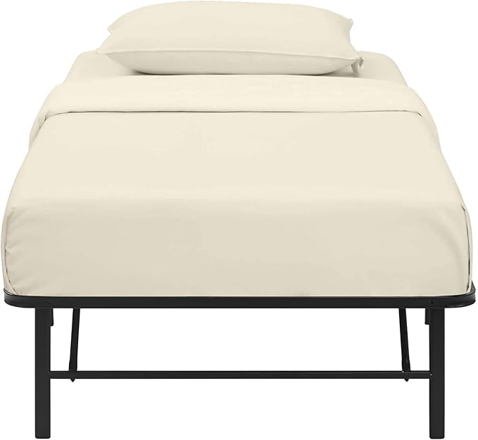 4-PC Cot Sheet Set - 25x75, 100% Cotton Fitted Sheet - Perfect for Narrow Twin/RV Bunk/Camping Cot/Guest Bed Replacement, Fits Upto 4-8" Deep Mattress - Ivory Solid