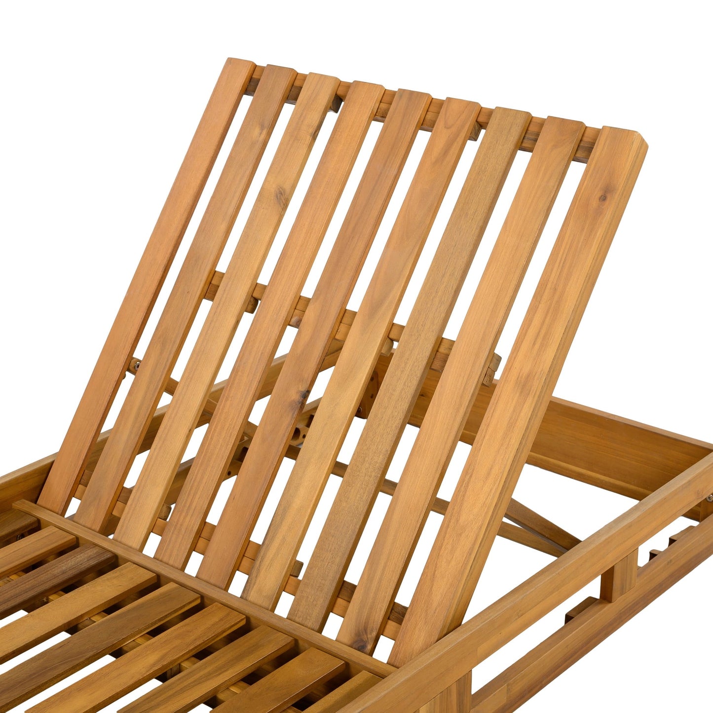 Christopher Knight Home Wood Outdoor Chaise Lounge Chair with 4-Position Adjustable Backrest, Teak Finish