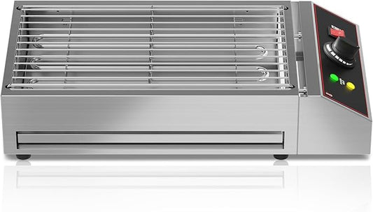 Takywep Electric Barbecue Grill, Smokeless Indoor Outdoor BBQ Grill, Portable Countertop Grill with Adjustable Temperature 122°F-572°F, Stainless Steel, 1800W, for Home Restaurant Party Camping