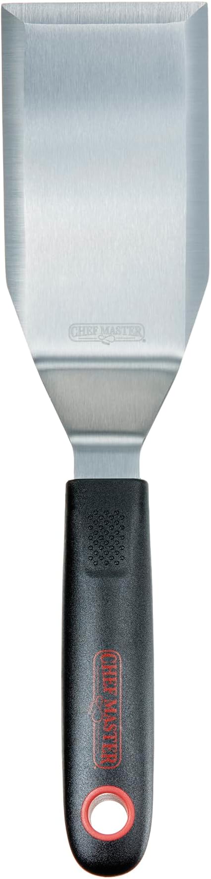 Chef Master 90283 High Heat Hamburger Turner Spatula, 4.92" x 2.76" Blade | Heat Resistant Handle | Slip Resistant Grip | Dishwasher Safe