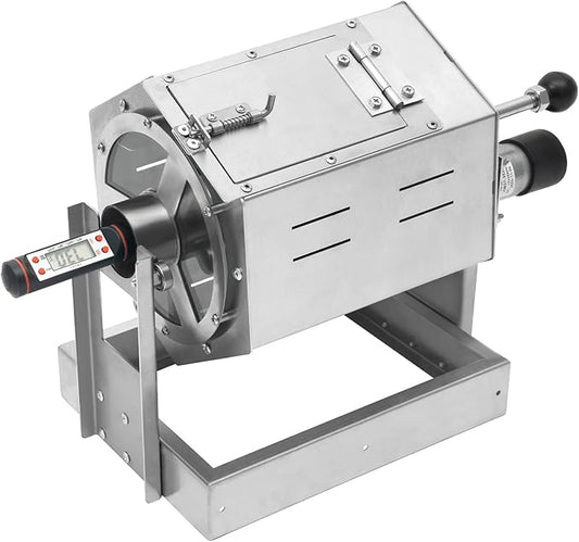 AngelcityCC Coffee Bean Roaster Coffee Bean Baker Peanut Roaster, Gas Burner Drum Type Stainless Steel for Home and Commercial Use