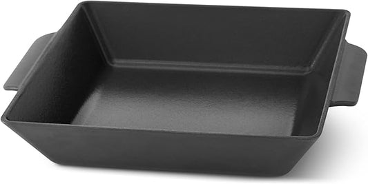 Zakarian x Dash Nonstick Cast Iron Grilling and Roasting Pan - Oven-Safe Cookware - Titanium Ceramic Nonstick Coating - Great for Roasting Veggies, Meats, and More - Black, 11-Inch