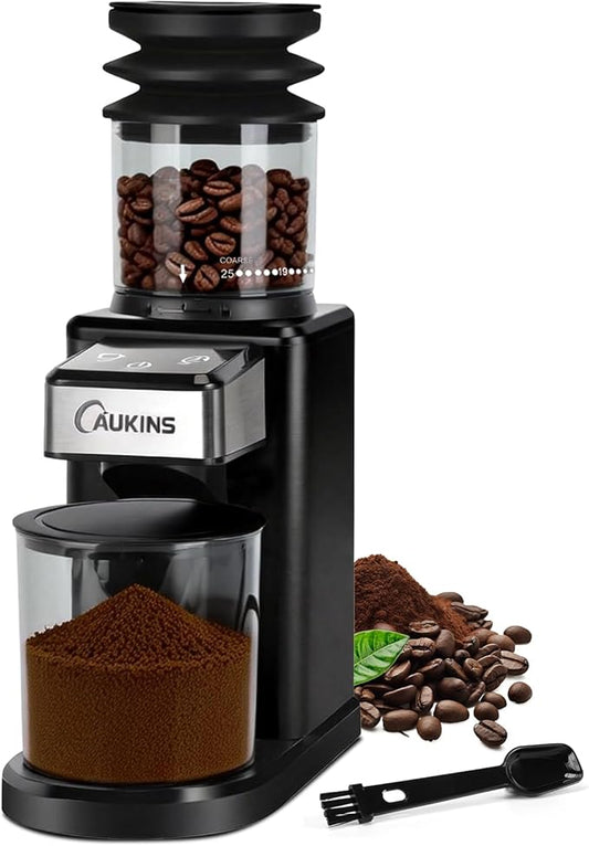 Electric Coffee Grinder for Home & Office: Automatic Conical Burr Coffee Grinder wtih 25 Precision Grind Settings - 120g Expandable Hopper & Low Noise&Durable Design Perfect for Multi-Cup Brewing