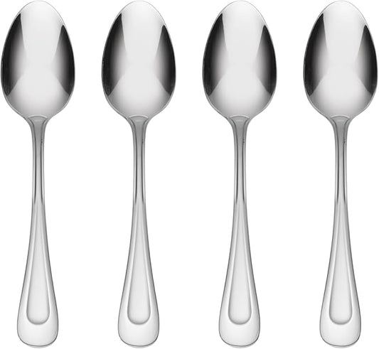 Oneida Silverware Set, Satin Sand Dune Everyday Flatware 4-Piece Teaspoons Set, Service For 4, 18/0 Stainless Steel, Dishwasher Safe, Satin Finish, Home & Kitchen Utensils, Teaspoon (Silver, 4 Piece)
