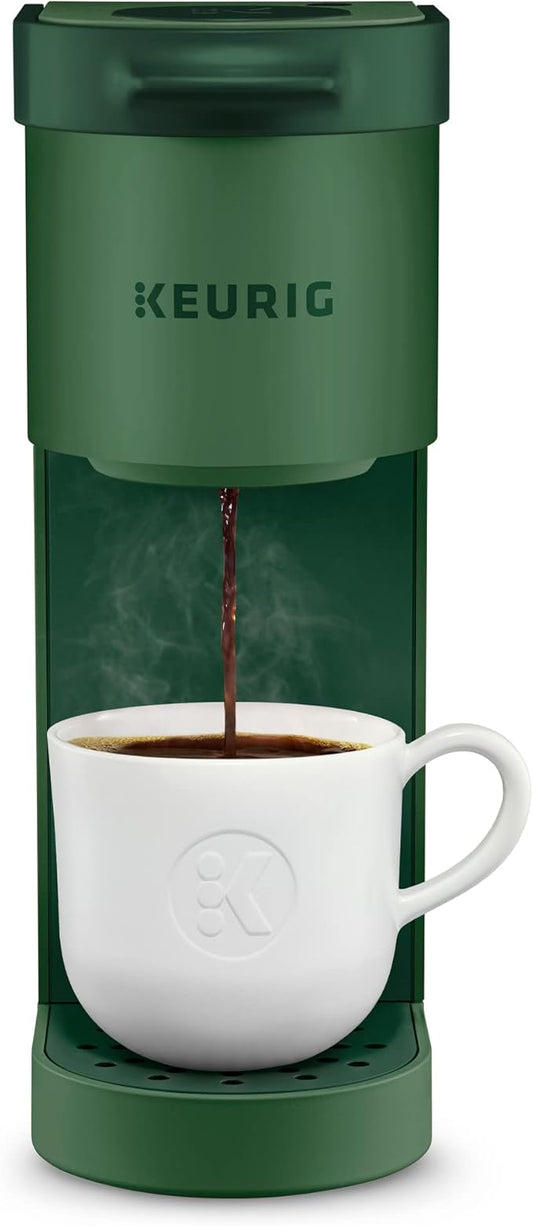 Keurig K-Mini Single Serve Coffee Maker with 6-12Oz Cup Sizes, Quick Brewing, and Removable Drip Tray (Evergreen, Renewed)
